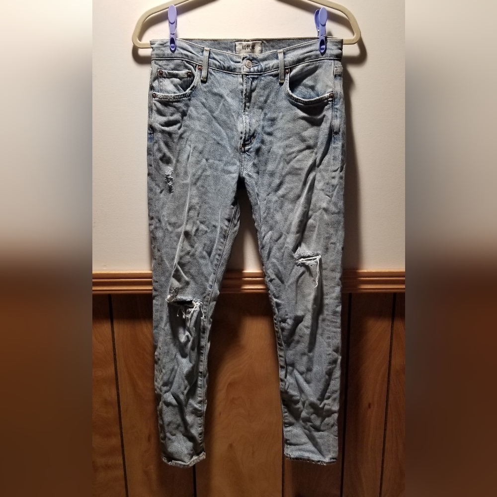 🍭AGOLDE distressed denim Sophie style skinny jeans